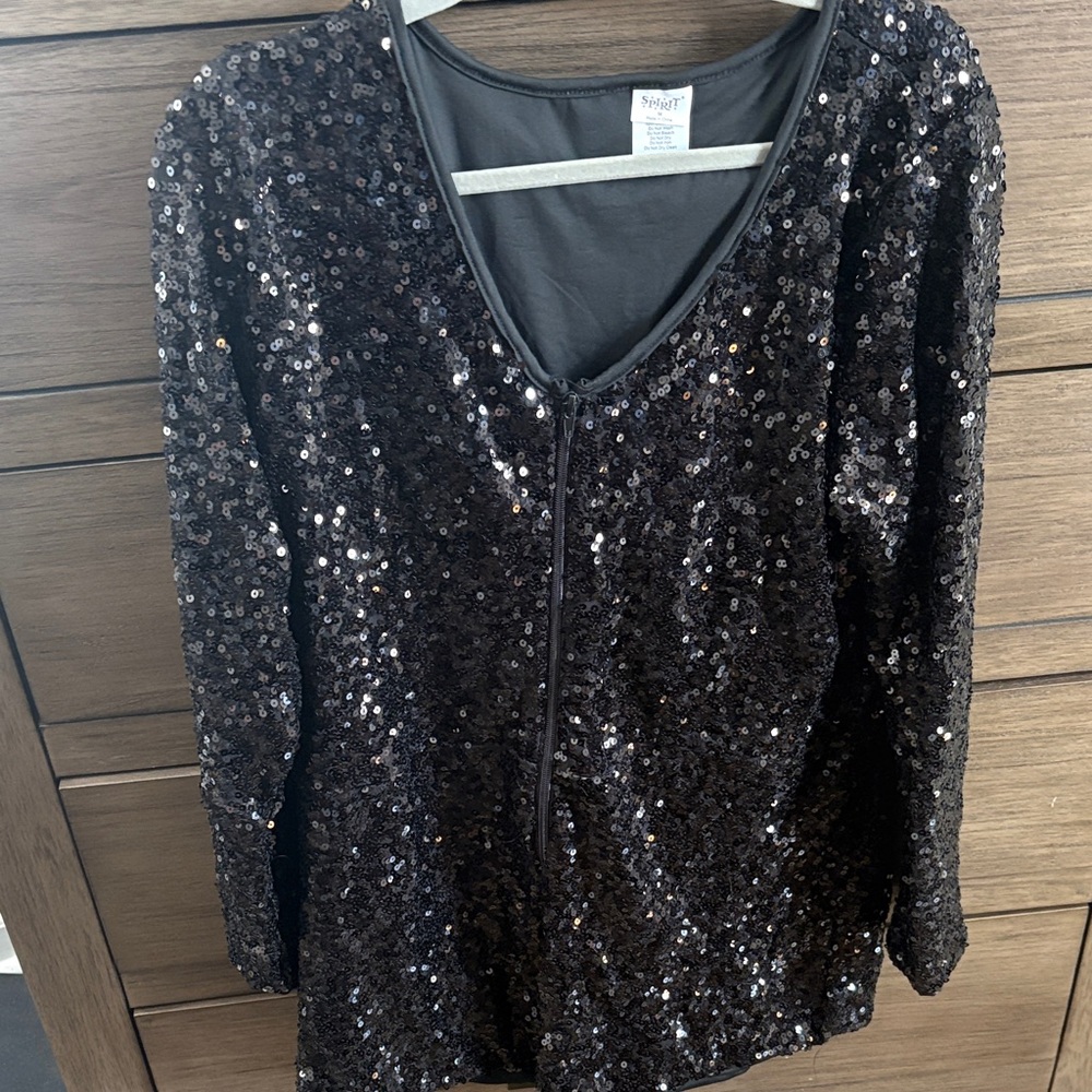 St. John's Bay Black Sequin Blouse